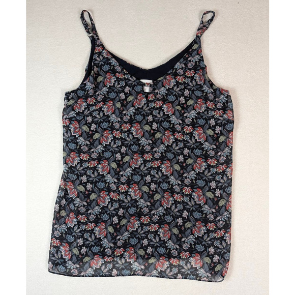 CAbi Tops - CAbi Women's Blue Floral Flirt Adjustable Strap Cami Tank Size Medium Casual